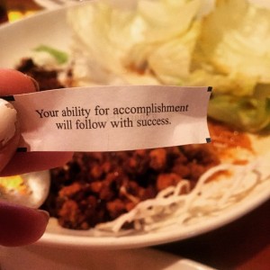 After day four of Q-School Stage I - First time a fortune cookie was right! On to Stage II ! #relieved